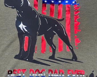 Patriotic Dog Dad Shirt, Best Dog Dad Ever, Fathers Day Gift, Dog Lover T-Shirt, Dog Dad Gifts, 4th of July, Memorial Day, Pet Photo Fur Dad