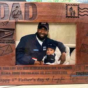 Regalo del postino, cornice per la festa del papà con incisione personalizzata, regalo per professione, cornice personalizzata per papà, prima festa del papà, regalo per l&#39;amore del papà