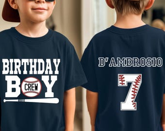 Custom Kids Birthday Baseball Shirt, Personalized Name Number Tee