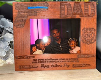 Personalized Police Officer Wooden Frame, Father's Day Gift