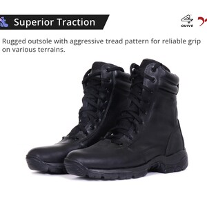 QUIVE Leather Combat Boots: M-21 Mid-Calf Tactical Work Boots Bild 2