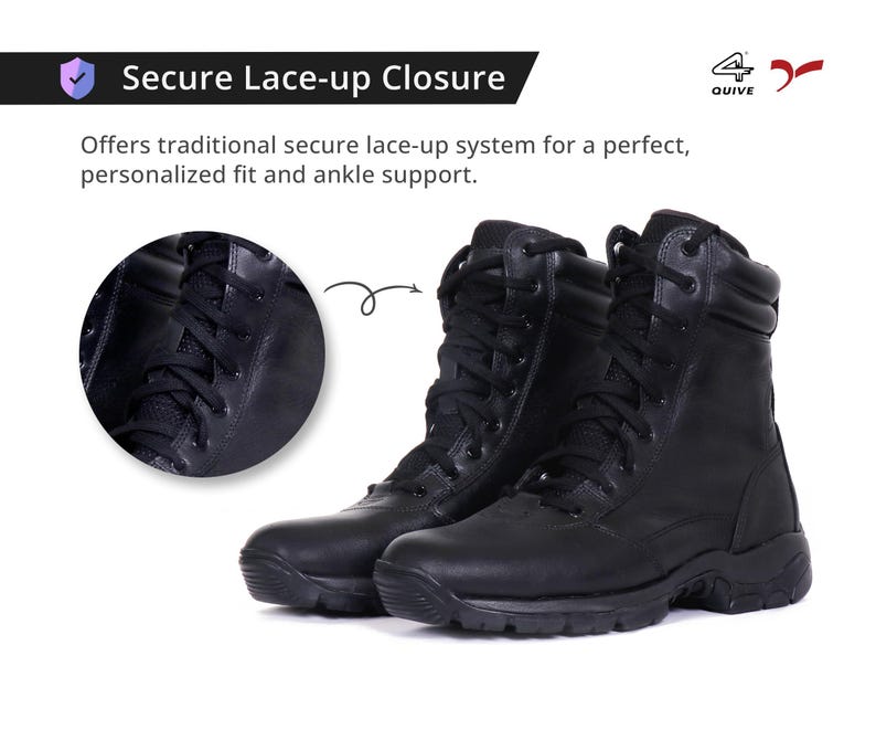 QUIVE Leather Combat Boots: M-21 Mid-Calf Tactical Work Boots Bild 8