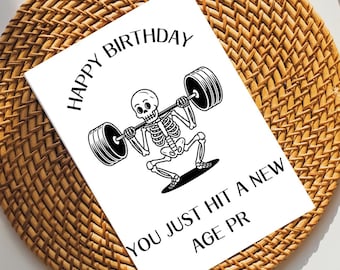 Funny Gym Birthday Card – Weightlifting PR, Fitness Lover