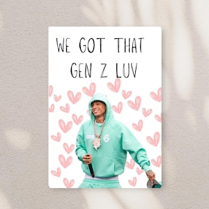 Centrale Cee-kaart | Gen Z Luv | grappige Valentijnsdagkaart, jubileumkaart l UK Rap l Blanco van binnen
