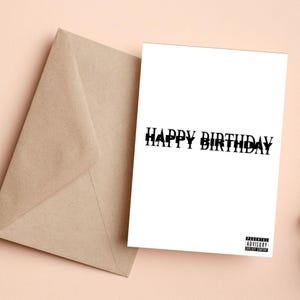 Tarjeta de cumpleaños inspirada en Playboi Carti - Tarjeta de cumpleaños con meme de rap divertido - Estética minimalista -