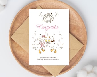 Funny Silly Goose Wedding Card | Newlywed Congratulations