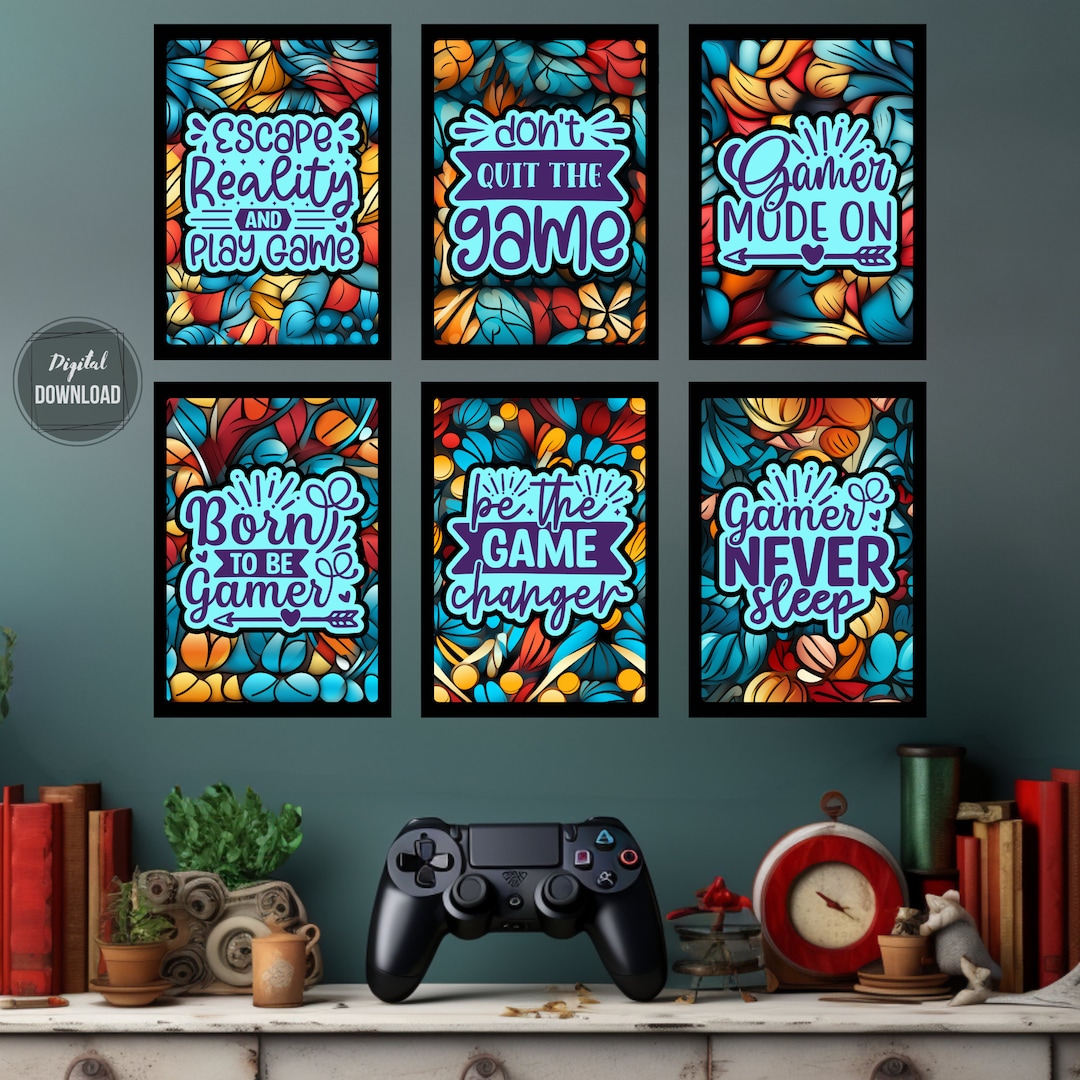 Gaming Canvas Art Gamer Geek Canvas Room Decor for Teens Etsy