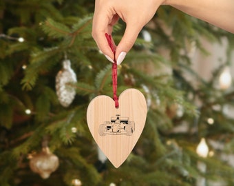 Adorno navideño de madera de Fórmula 1: Decoración de automovilismo