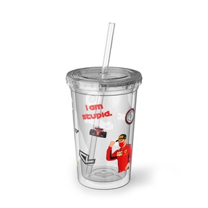 Charles Leclerc Acrylic Tumbler: Suave Plastic Cup with Lid & Straw