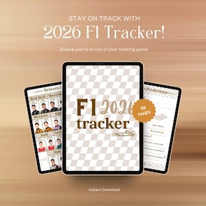 2026 Formula 1 Digital Tracker: F1 Racing Stats & Memories (Instant Download)