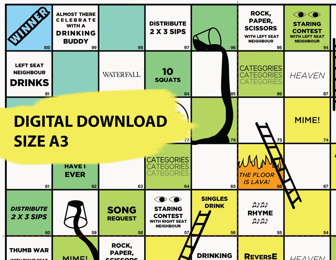 Drinks & Ladders Adults Drinking Game Etsy