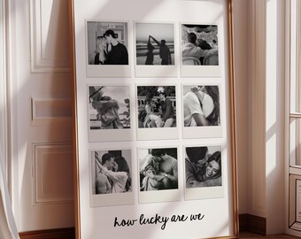 Editable Polaroid Custom Poster Template, One Year Anniversary Gift Printable, Custom Polaroid Wall Art, Dating Anniversary Present Download