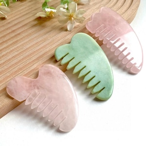 Natural Crystal Comb,Hair Care Massage Tool,Crystal Gua Sha Tool,Pocket Comb,Crystal Beatuty Self Care Tool,Reiki Healing,Quartz Comb Gift