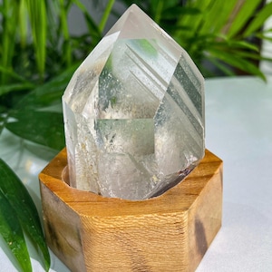 Natural Phantom White Garden Quartz Tower,Lodolite Quartz,Garden Quartz with Point,Home Decor,Polished Phantom Garden Quartz Freeform