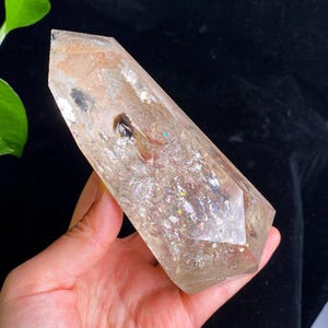 Natural Pink Garden Quartz Tower,Lodolite Quartz With Rainbow,Garden Quartz Point,Garden Quartz Freeform Collection,Home Decor,Reiki Healing