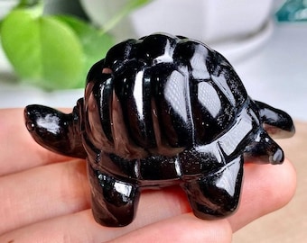 1.6'' 天然黒曜石彫刻文字、クリスタル 26 文字、黒曜石ラター、ホーム