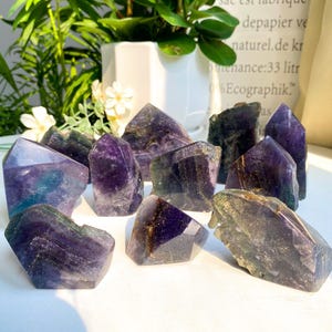 Natural Fluorite with Pyrite Freeform,Quartz Freeform,Reiki Healing,Crystal Pyrite in Fluorite Tower,Polished Fluorite with Pyrite Slabs