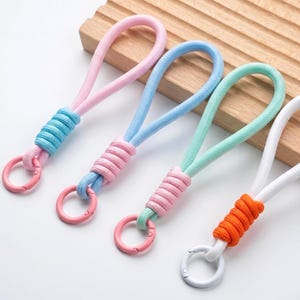 Materiales para la creación de joyas DIY, cordón trenzado de colores, cordón para colgante de teléfono, correa de llavero en tonos pastel para mochila, accesorio para colgante de bolso