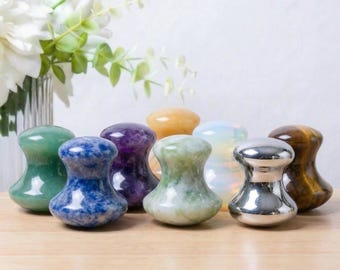 Natuurlijke kristallen paddenstoel jade gezichtsmassageapparaat, guasha-hulpmiddel voor oog en gezicht, ontspannende huidverzorgingsmassage, gepersonaliseerd cadeau voor haar