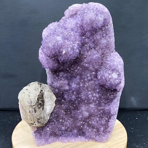 Natural Amethyst Cluster Calcite Specimen, Rare Amethyst Collection, Crystal Amethyst with Calcite, Amethyst Geode Gift, Christmas Gift