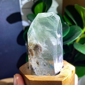 Natural Phantom Green Garden Quartz Tower,Lodolite Quartz,Green Garden Quartz Collection,Home Decor,Polished Phantom Garden Quartz
