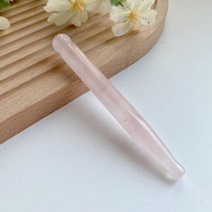 Natural Crystal Acupressure Stick, Jade Massage Spoon, Hand Carved Jade Gua Sha Massage Tool, Facial & Body Spa Relax Self Care Gift image 7