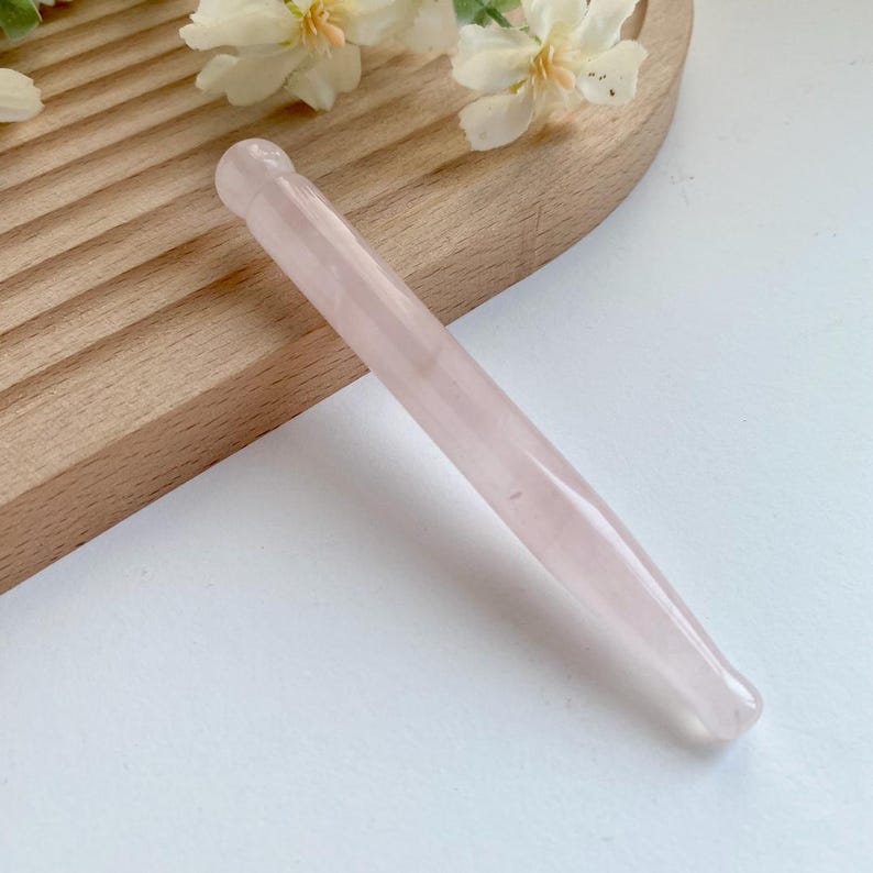 Natural Crystal Acupressure Stick, Jade Massage Spoon, Hand Carved Jade Gua Sha Massage Tool, Facial & Body Spa Relax Self Care Gift image 7