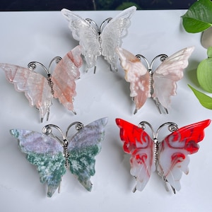 Natural Gemstone Crystal Butterfly, Natural Stones Butterfly Carvings, Energy Crystal, Crystal Butterfly Gift, Home Decor, Birthday Gift