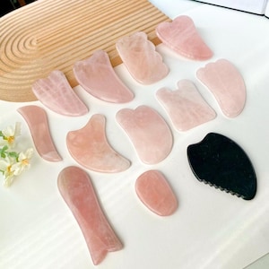 Natural Jade Heart Shape Gua Sha Tool,Facial Essential Oil,Crystal Body Gua Sha Tool,Crystal Massage Tool,Crystal Face Roller,Reiki Healing