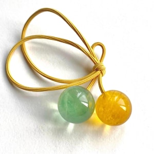Fluorite Bead Hair Tie, Candy Color Ponytail Holder