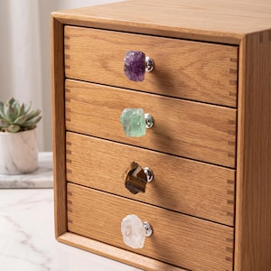 Natural Raw Crystal Cabinet Knobs with Screws, Amethyst Quartz Drawer Pulls, Unique Stone Wardrobe Handles, Funky Decorative Dresser Knobs