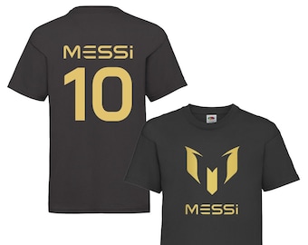 Camiseta de fútbol inspirada en Lionel Messi, camiseta de fútbol merch Messi Merch Messi TEE, camiseta superior de regalo para niños y niñas de 3 a 13 años, número 10 #10