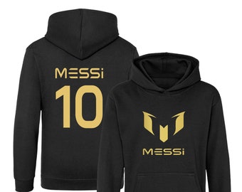 Niños Lionel Messi inspirado fútbol sudadera con capucha Jumper footy merch Jumper Messi Merch Messi Boys Girls Gift Top Tee 3-13yrs Número 10 #10