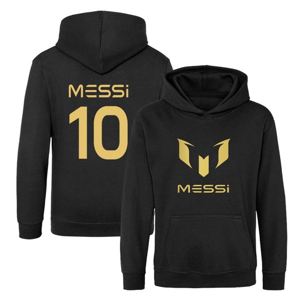 Bambini Lionel Messi ispirato calcio felpa con cappuccio maglione footy merch maglione Messi Merch Messi ragazzi ragazze regalo Top Tee 3-13 anni numero 10 #10