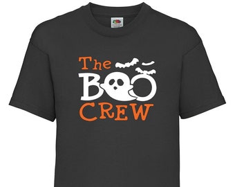 Kids BOO CREW Halloween graphic T shirt Halloween Novelty Spooky Gift