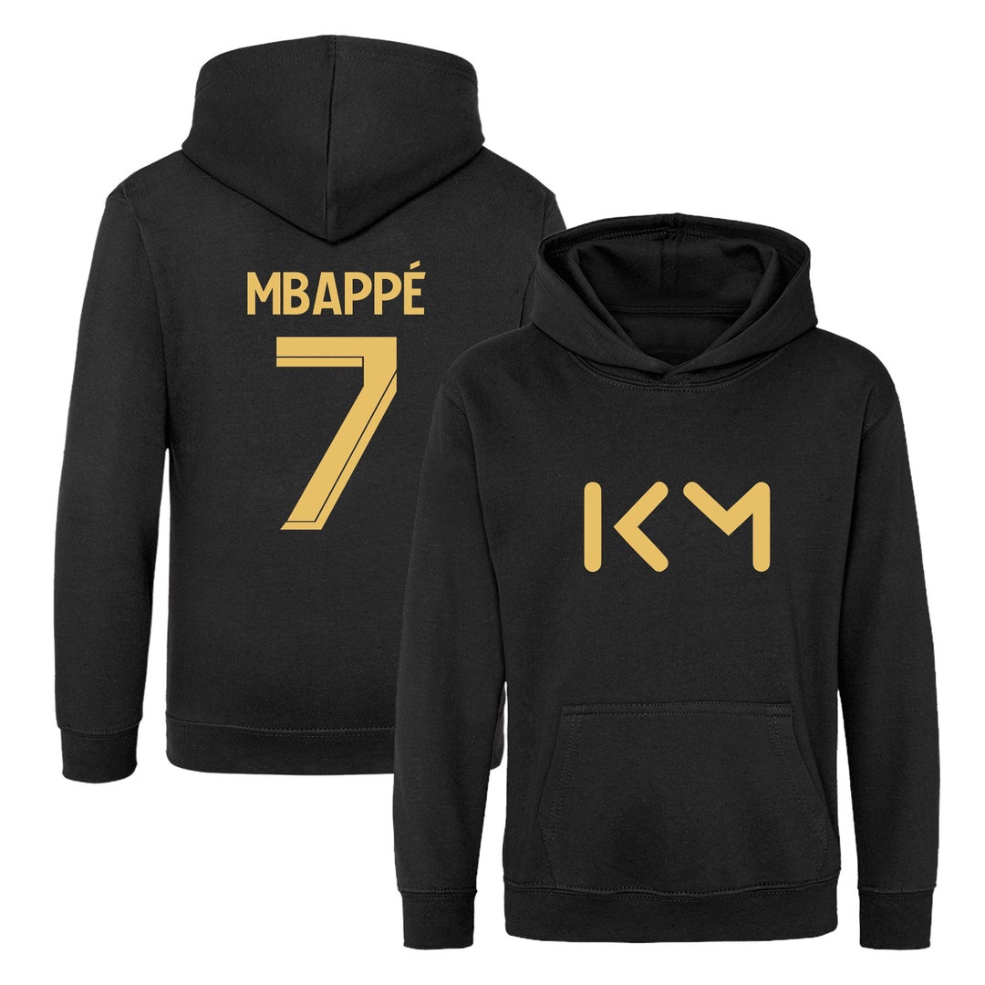 Bambini Kylian Mbappe ispirato calcio felpa con cappuccio