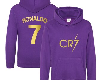 ZIMONJO Ronaldo Kinder Pullover - 3D Druck Hoodie Mit Kapuze Für Jungen