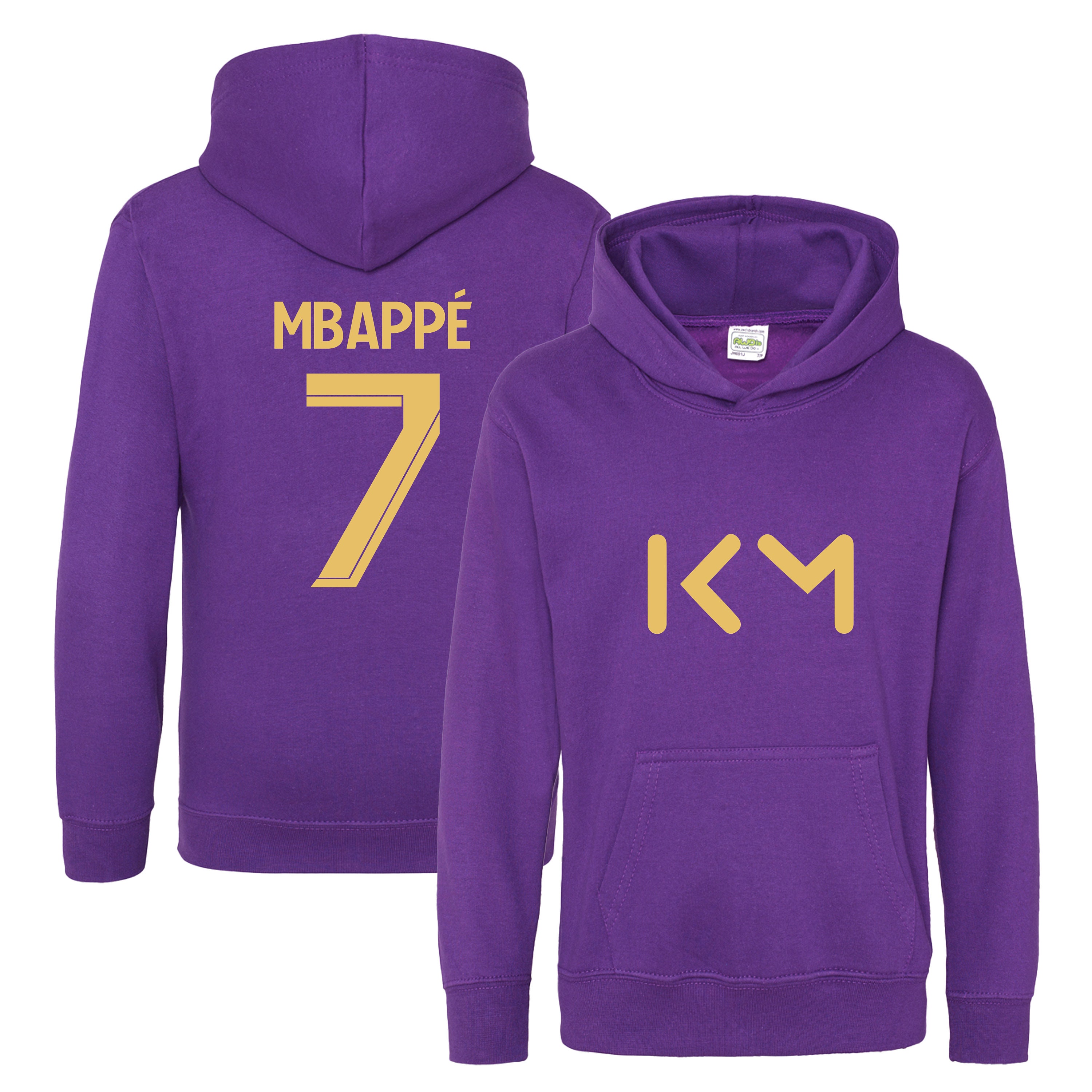 Sweat Cadeau Sport Sweat à Capuche Enfant BlackMacaw Inspiré Kylian Mbappé - Manches Longues - Poche Kangourou - 50% Coton 50% Polyester - Cadeau Football Sweat Sport Enfant