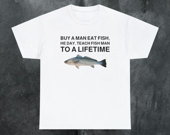 Buy a Man Eat Fish Tshirt lustiges Meme Shirt, schräges Shirt, ironisches Shirt, sarkastisches Shirt, lustiges Geschenk, Cringe Gen Z Shirt