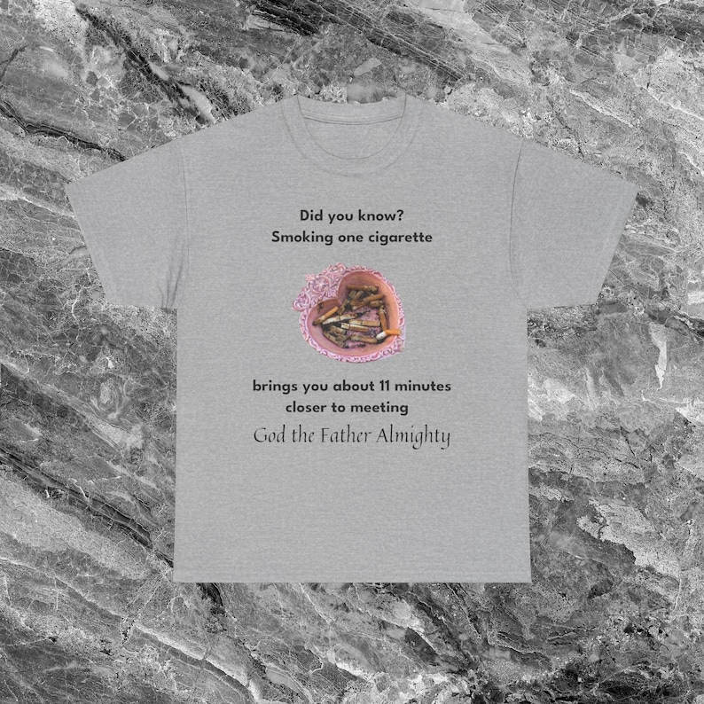 Cigarett-tröja Stötande T-shirt Rolig Meme-tröja Krya-tröja Pinsam T-shirt Olämplig T-shirt Förbannad T-shirt Konstig T-shirt Ironisk T-shirt Sport Grey