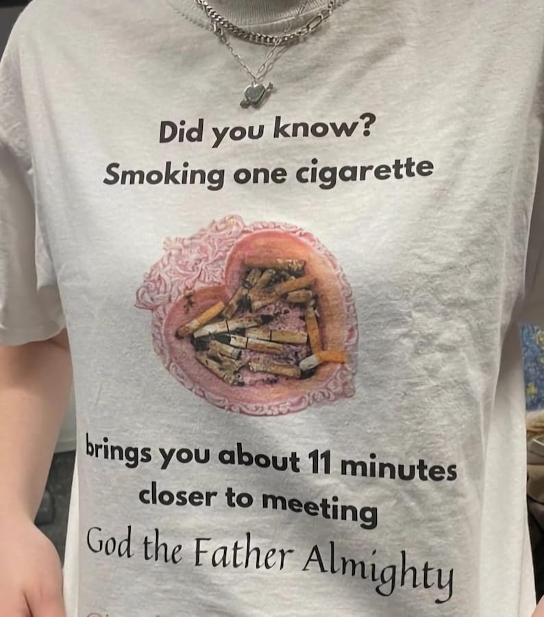 Cigarett-tröja Stötande T-shirt Rolig Meme-tröja Krya-tröja Pinsam T-shirt Olämplig T-shirt Förbannad T-shirt Konstig T-shirt Ironisk T-shirt bild 1