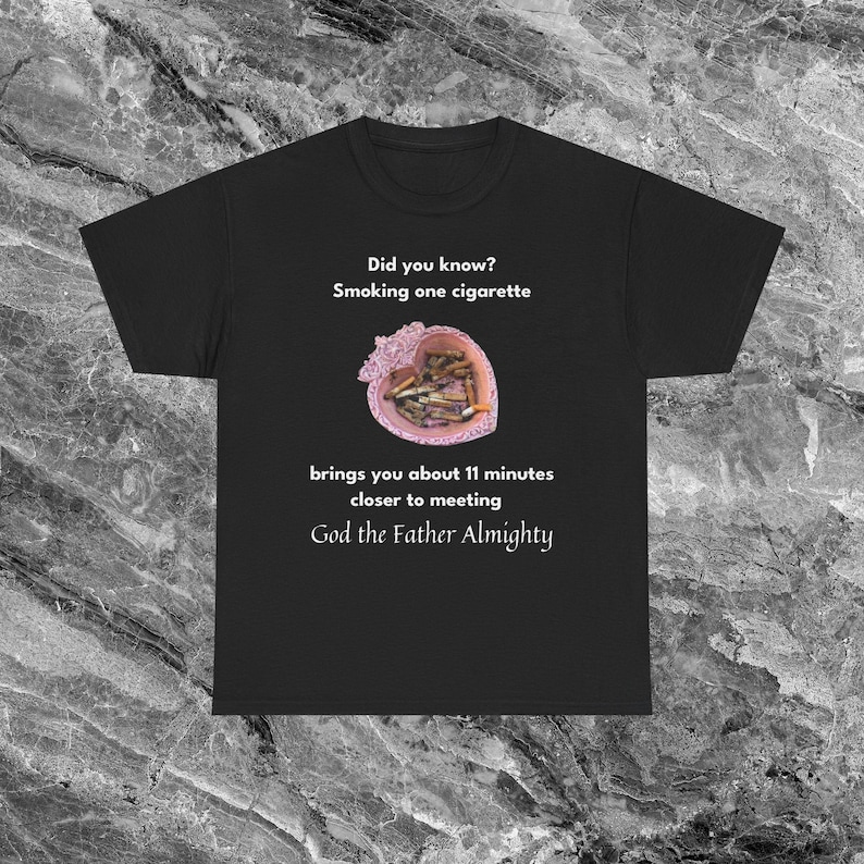 Cigarett-tröja Stötande T-shirt Rolig Meme-tröja Krya-tröja Pinsam T-shirt Olämplig T-shirt Förbannad T-shirt Konstig T-shirt Ironisk T-shirt Black