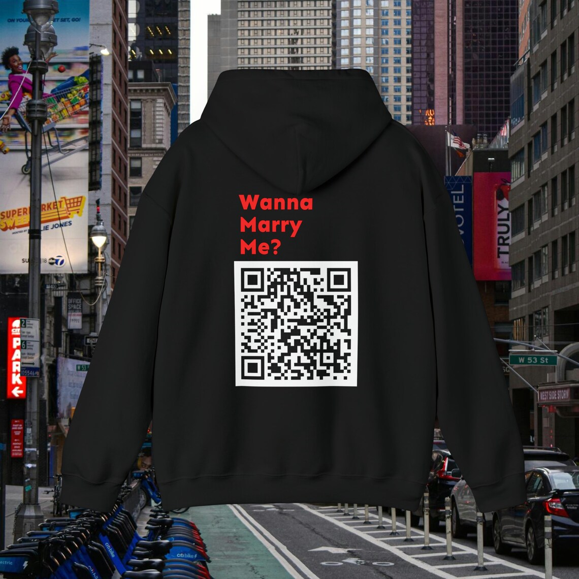 Wanna Marry Me QR Code Hoodie Instagram Hoodie Personalized QR Code ...