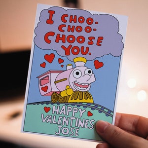Tarjeta Digital San Valentin Simpsons | I Choo Choo Choose You / Eres muy chu chu chuli | Personalizada | Inglés y español | Amor | Regalo