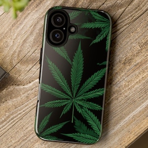 Marijuana Leaf iPhone 16, iPhone 16 Pro, iPhone 16 Plus, iPhone Pro Max Case, Marijuana Tribal Tough Cases, Pakalolo Phone Case, Phone Case