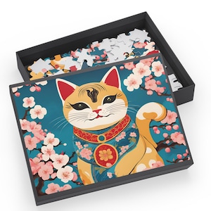 Casse-tête porte-bonheur, casse-tête japonais, cadeau pour les amoureux des chats japonais, casse-tête de Noël, casse-tête premium, cadeaux amusants pour les couples, cadeau de Noël