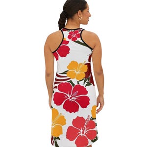 Hibiscus Flower Racerback Dress: Vibrant Summer Sundress