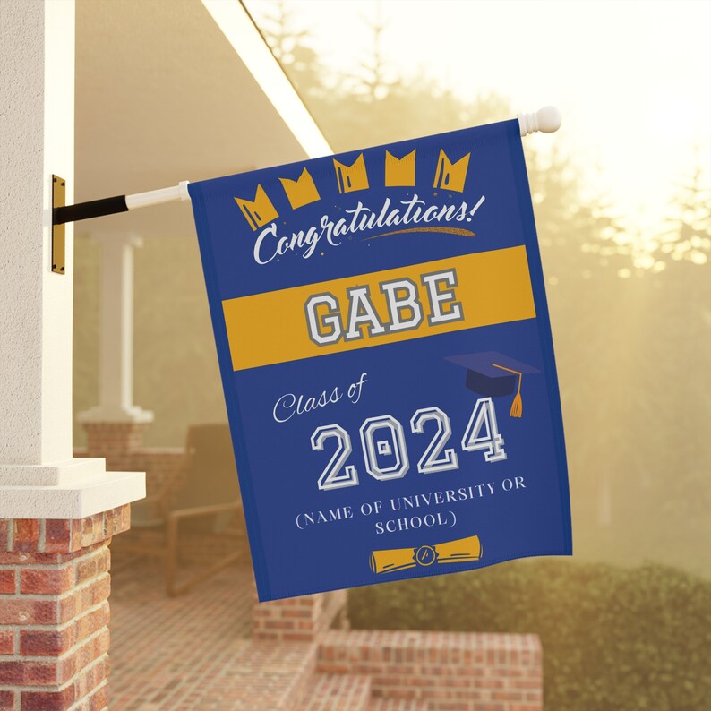 Custom Graduation Yard Sign, Custom College Flag, Personalized