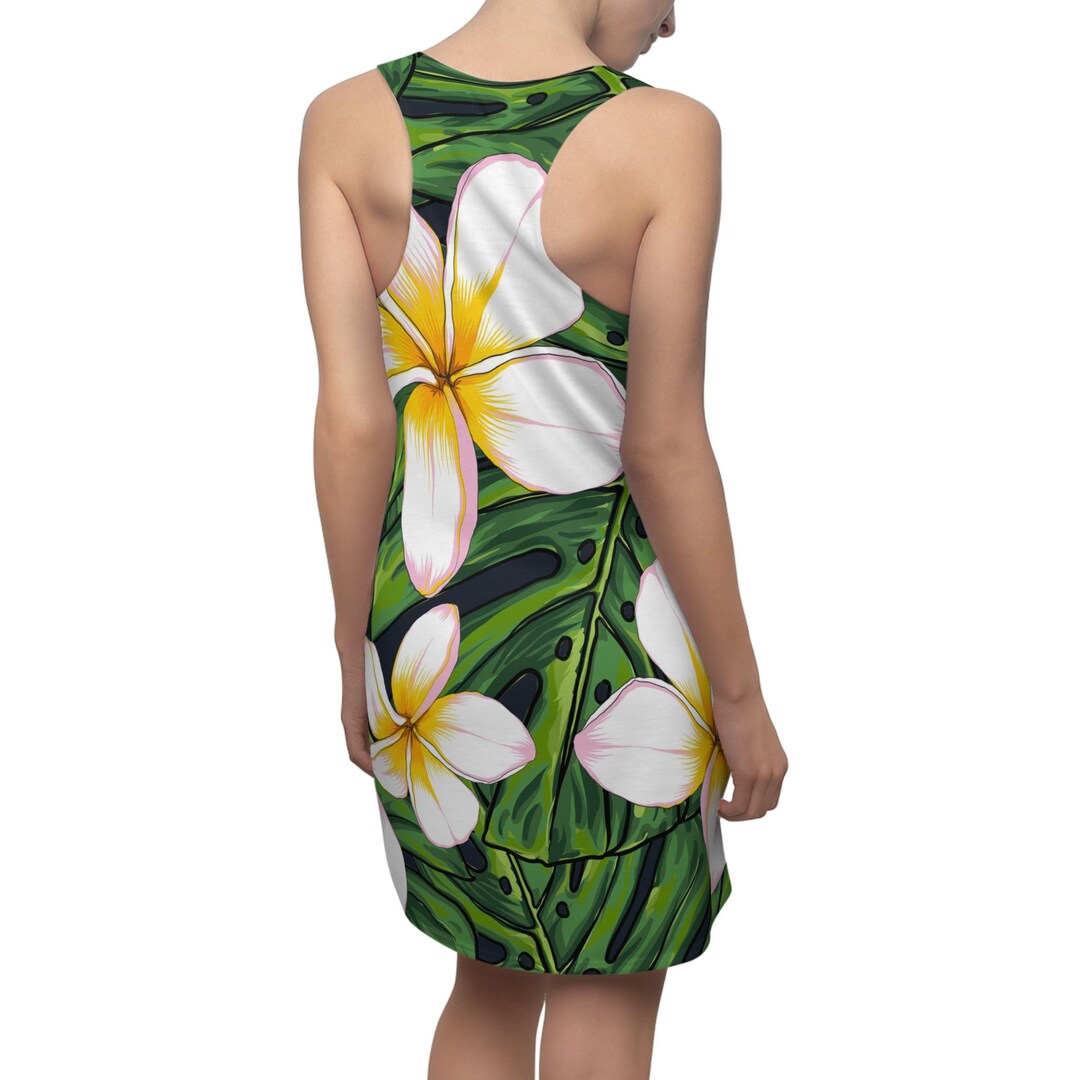 Fashionable floral halter neck beach Hawaiian holiday dress