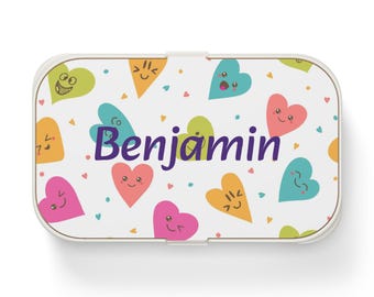 Bento Box personalizado para crianças: lancheira ecológica com tampa de madeira